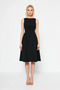Women's Sleeveless Crew Neck Waist Cut-Out Pleated Midi Woven Dress Casual Comfortable Modern Stylish Comfortable - 4