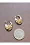 Perforated Oval Women's Gold Earrings - a Quality Steel - Does Not Tarnish - 5