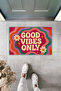 Good Vibes Only Boho Retro Decorative Door Mat 70X45 cm