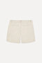 Men's Beige Color Straight Fit Linen Blend Shorts - 2