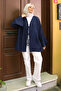 Navy Blue Front Tie Kimono - 2