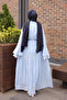 Baby Blue Layered Dress with Tie at the Waist - 5