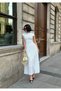 Premium Women's White Polka Dot Maxi Length Short Sleeve Halter Neck Balloon Dress - 7