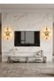 Modern Lighting, Wall lamp, Light, Flower crystal wall lamp, 2 side 3 colors LED (from top & down), crystal wall lamp, Gold, 28x12 cm, suitable for bedroom, kitchen, living room, tv room. - 5