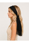 Black Lace Hair Scarf & Neck Scarf |   Adjustable Bandana, Scarf with Tassel Detail - 3