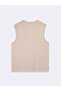 Minimal Printed Sleeveless Cream Undershirt - 2