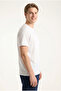 Men's White Regular Modal Fabric Silky Textured Crew Neck T-Shirt - 2