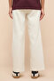 بنطال جينز سادة واسع الساق مع أزرار للإغلاق - 6