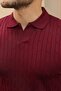 Men's knit pattern collar short sleeve knitwear t-shirt - 4
