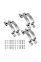 Aluminium Cabinet Pull Handle with Mounting Screws, Silver Pack-Of 6