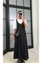 Women's White T-Shirt Black Sleeveless Gilet Dress Set