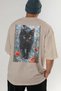 40 Cats for the Sake of Cats Printed Beige Oversize T-Shirt 100% Cotton Unisex Cat Lover Premium Design - 6