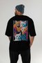 For the Love of Cats 20 Cats Printed Black Oversize T-Shirt 100% Cotton Unisex Cat Lover Premium Design - 5