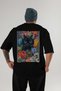 For the Love of Cats 63 Cats Printed Black Oversize T-Shirt 100% Cotton Unisex Cat Lover Premium Design - 2