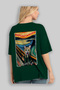 For the Love of Cats 25 Cats Printed Green Oversize T-Shirt 100% Cotton Unisex Cat Lover Premium Design - 3