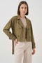 Women's Classic Collared Belted Short Khaki Trench Coat - 2