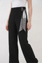 Women's Black Trousers with Scarf Detail - 5