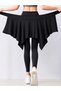 Women's Black Plain Tie-Up Yoga and Tennis Skirt - Leggings-Top Hip Covering Pareo - 3