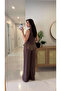 Petriz Brown Garnished Blouse and Trousers Set - 4