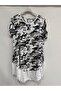 White Italian Camouflage Pattern Short Sleeve Midi Length Viscose Dress Size 40 - 44