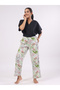 Black V Neck Cotton Top and Tropical Pyjama Set - 3