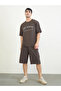 Men Slogan Print Oversized T-Shirt and Shorts Set - 3