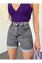 Women's High Waist Double Leg Shorts Denim Fabric - 2