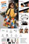 Colorful Cat Patterned Shoulder Bag Women's Tote Bag Oxford Fabric Zippered Inner Pocket Double-Sided Printed - 3