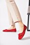 Mesarte bow elastic double color genuine leather women's flat shoes red skin - 3