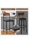 - Set of 2 Bar Stools, 39.2 Inches High, with Wide, Comfortable Seat, Modern Square Upholstered with Backrest and Footrest for Island, Counter, Dining Room, Cafe - 7