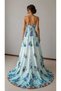 Floral Patterned Long Evening Dress Engagement Dress - 3