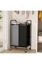 2-Bag Laundry Basket Hamper, Heavy Duty Laundry Sorter Cart with Lockable Wheels and 2x40 L Removable Bags, Separated Laundry Room Organizer Rolling Cart for Clothes Storage, Black - 6