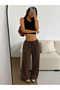 Women's Polka Dot Patterned Wide Leg Pants Comfortable Fit Palazzo - 5