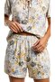 Tie-Dye Pattern Men's Tie-Neck Suit with Women's Shorts - 3