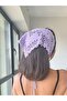 Crochet Bandana Lilac Heart Patterned Hand Knitted - 4