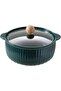 Ceramic Soup Tureen with Lid, Large Capacity Porcelain Soup Bowl 1L Round Double-Ear Covered Tureen Classic Serving Bowl