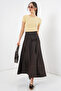 Women's Long Denim Skirt 1479 - Brown - 3