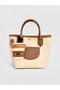 Ecru figure accessory straw-look women's shoulder bag from gulis clothing - 3