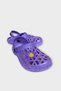 Buckle-Strapped Comfortable Sole Written Sea Beach Pool Children's Slippers Purple - 2