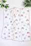 Baby Girl Single Layer Muslin Swaddle Blanket with Pompom Summer Stroller Cover Baby Gift Stl7200 - 5