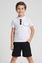 Hakim Lapel T-Shirt and Shorts Boys' Two-Piece Set - 26Y 3232