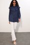 Women's Ruffle Detailed Shirt Tunic 1494 - Navy Blue - 2