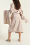 Partial Velvet 3 Piece Bathrobe Set |   Bathrobe + Head Towel + Washcloth |   Soft Textured |   High Water Absorption - 3