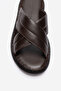 Men's Cross-Strapped Slippers Real Leather Dc 1170 Brown - 2