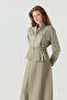 Embroidered Zippered Flounce Gray Suit 1881 - 4
