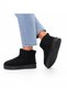 Women's Black Suede Fur Inside Thin Sole Mini Ankle Length Daily Winter Boots - 5