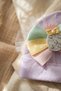 Lilac Color 100% Cotton Bowknot Baby Girl Beanie - Stylish Baby Hat with Pineapple Figure and Colorful Ribbon Detail - 3