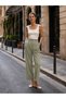 Women's High Waist Pleated Detail Fabric Trousers 18297 - 3