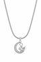 Zircon Stone Moon Fairy Design Tarnish Resistant Steel Women's Necklace 50 cm