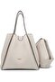 White, Soft Textured, Casual, Puppy-Style, Large Volume, Shopper, Women's Shoulder Bag - 3